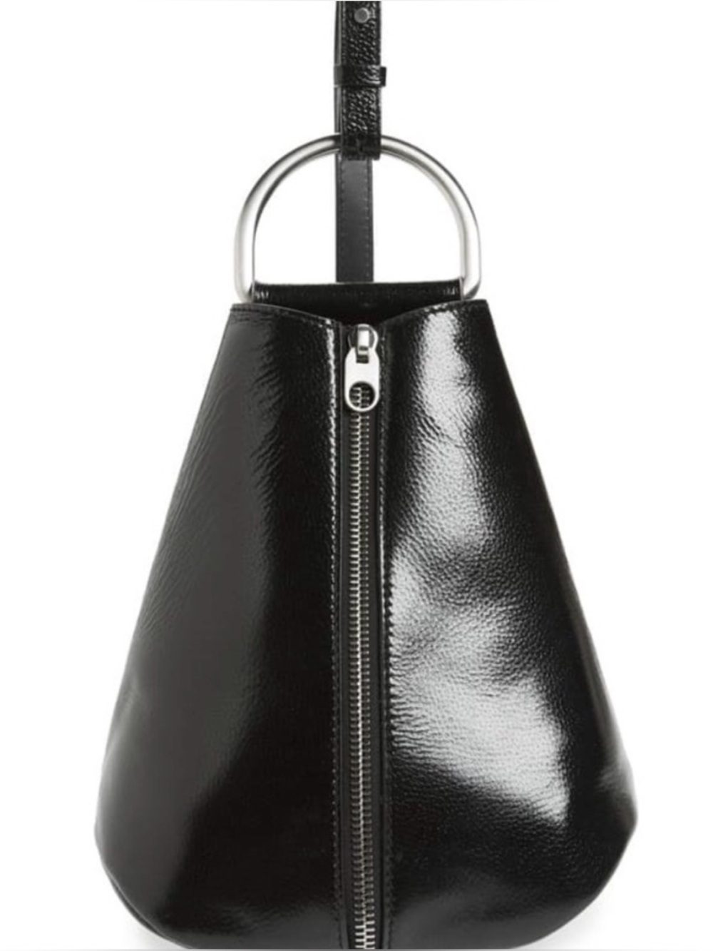 Proenza Schouler Black Patent Leather Shoulder Bag with Silver Hardware